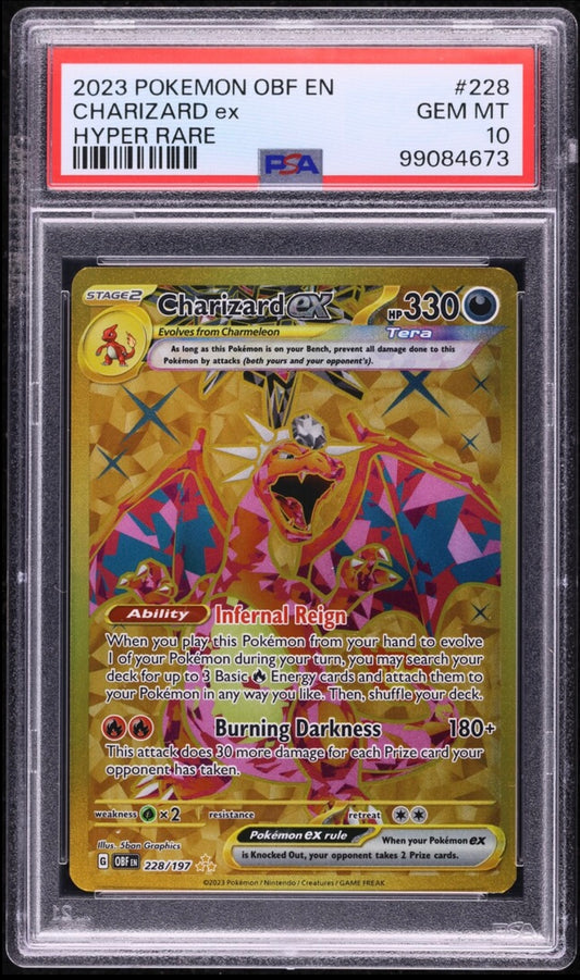 2023 Pokemon TCG Obf En-Obsidian Flames Hyper Rare Charizard Ex #228 PSA 10 Gem Mint