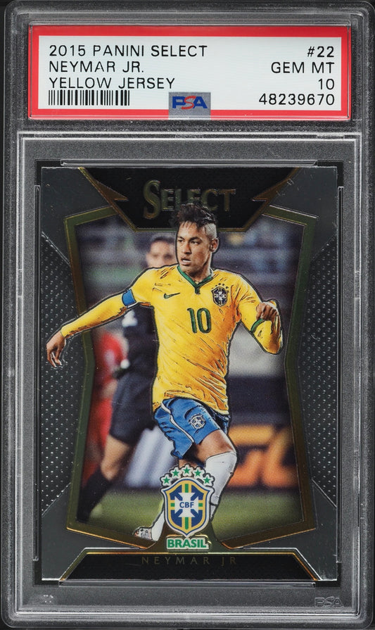 2015 Select Yellow Jersey Neymar Jr. #22 Brazil PSA 10 Gem Mint