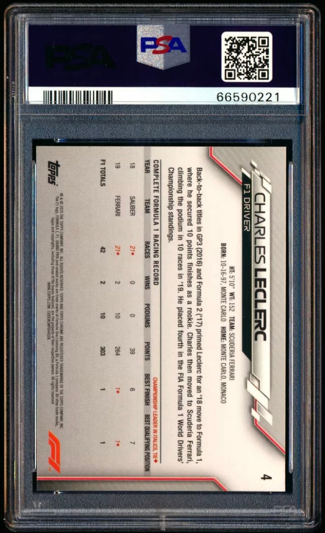 2020 Topps Chrome F1 Formula 1 Charles Leclerc #4 PSA 10 Gem Mint