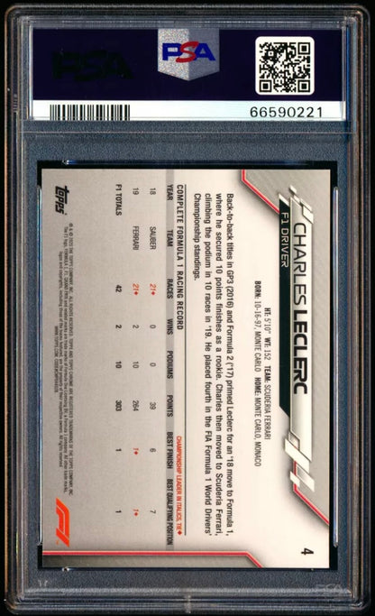 2020 Topps Chrome F1 Formula 1 Charles Leclerc #4 PSA 10 Gem Mint