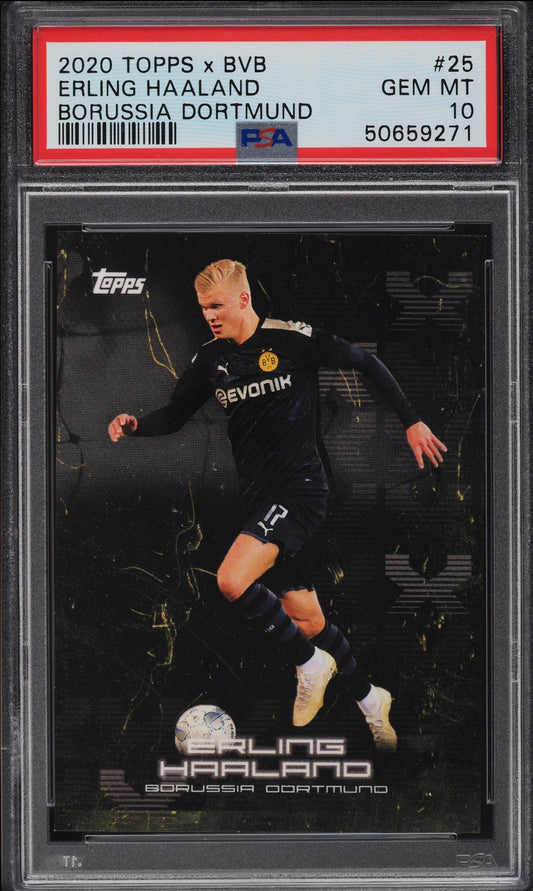2020 Topps X Bvb Borussia Dortmund #25 Erling Haaland Rookie PSA 10 Gem Mint (Serial 271)