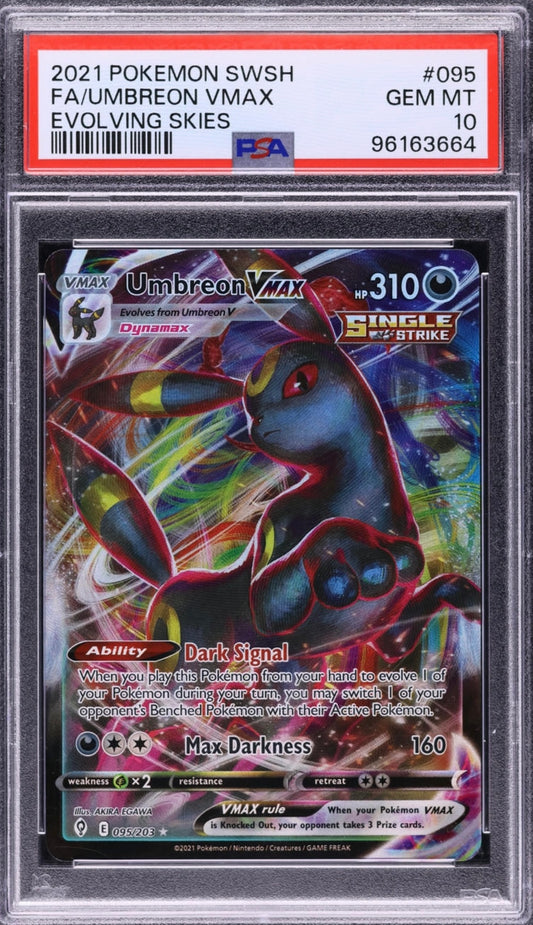 2021 Pokemon TCG Sword & Shield Evolving Skies Fa/ Umbreon Vmax #095 PSA 10 Gem Mint (Serial 664)