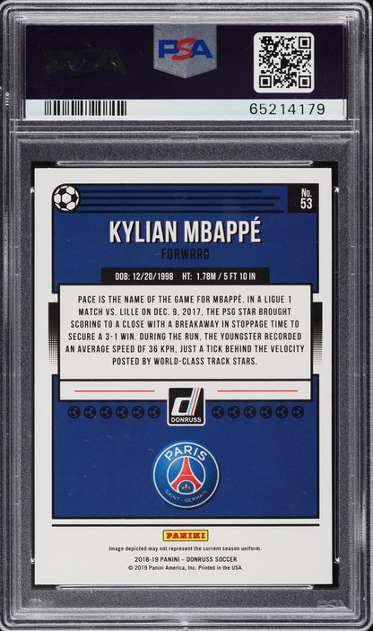 2018 Panini Donruss #53 Kylian Mbappe PSA 10 Gem Mint