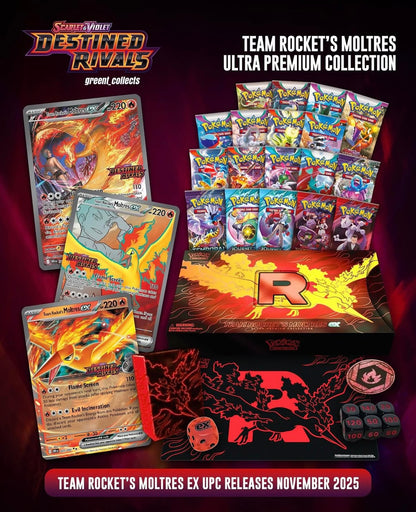 Pokemon TCG Team Rocket's Moltres ex Ultra-Premium Collection UPC Box 18X Packs + Promos (New Sealed)