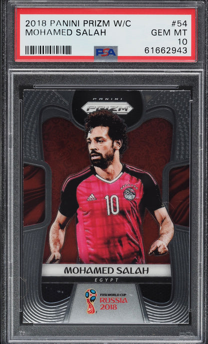 2018 Panini World Cup Mohamed Salah #54 PSA 10 Gem Mint (Serial 943)