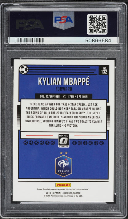 2018 Panini Donruss #132 Kylian Mbappe Optic France PSA 10 Gem Mint