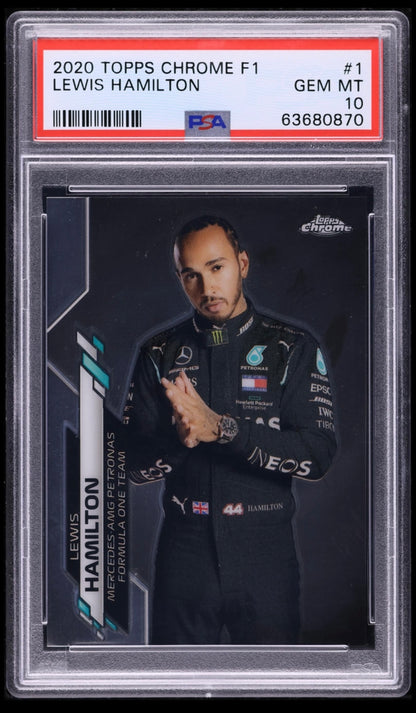 2020 Topps Chrome F1 Formula 1 Lewis Hamilton #1 PSA 10 Gem Mint (Serial 870)