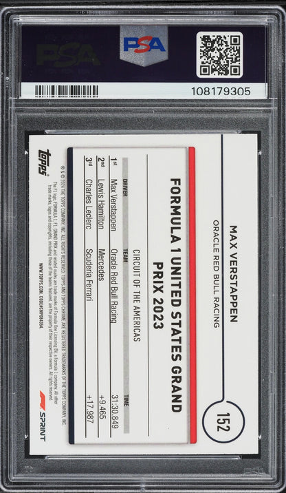 2024 Topps Chrome Formula 1 Logofractor Edition Max Verstappen #152 PSA 10 Gem Mint