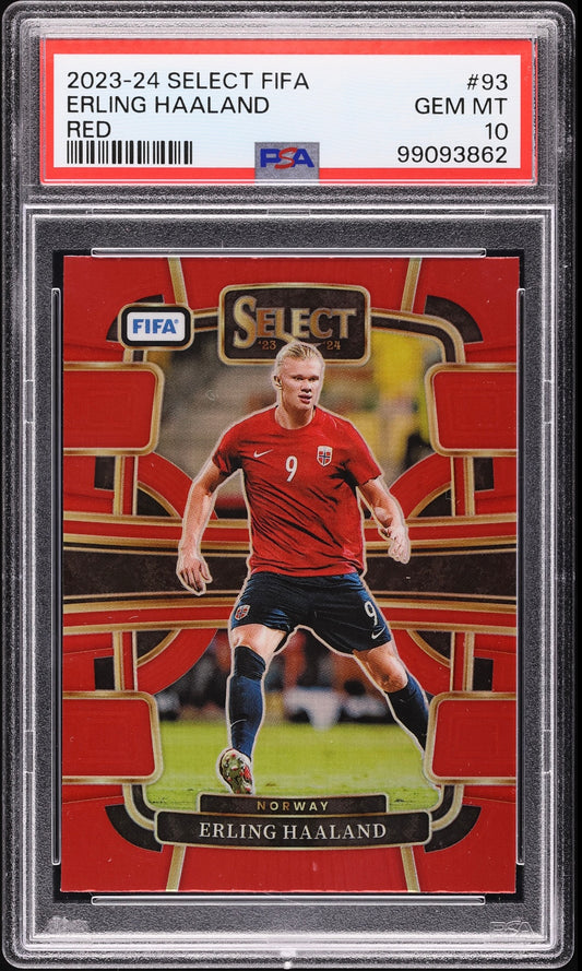 2023 Select Terrace FIFA Red Erling Haaland #93 PSA 10 Gem Mint