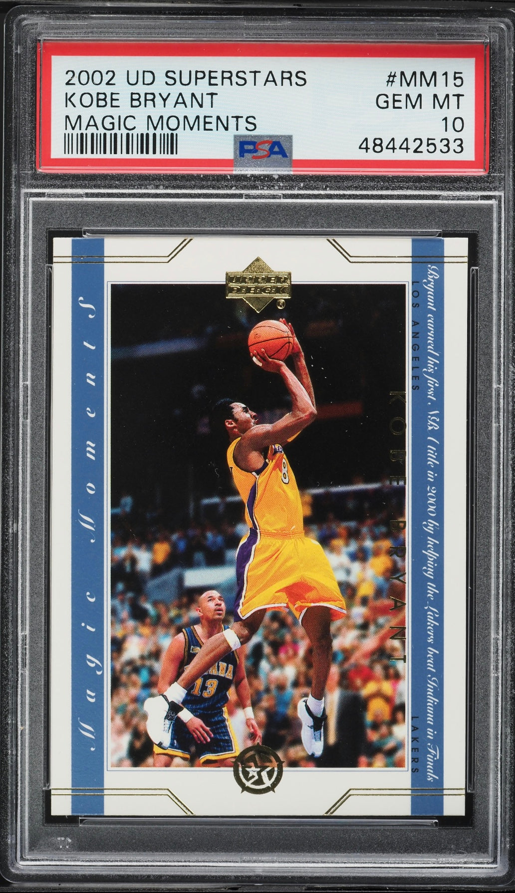 2002 Upper Deck Superstars Magic Moments #MM15 Kobe Bryant PSA 10 Gem Mint