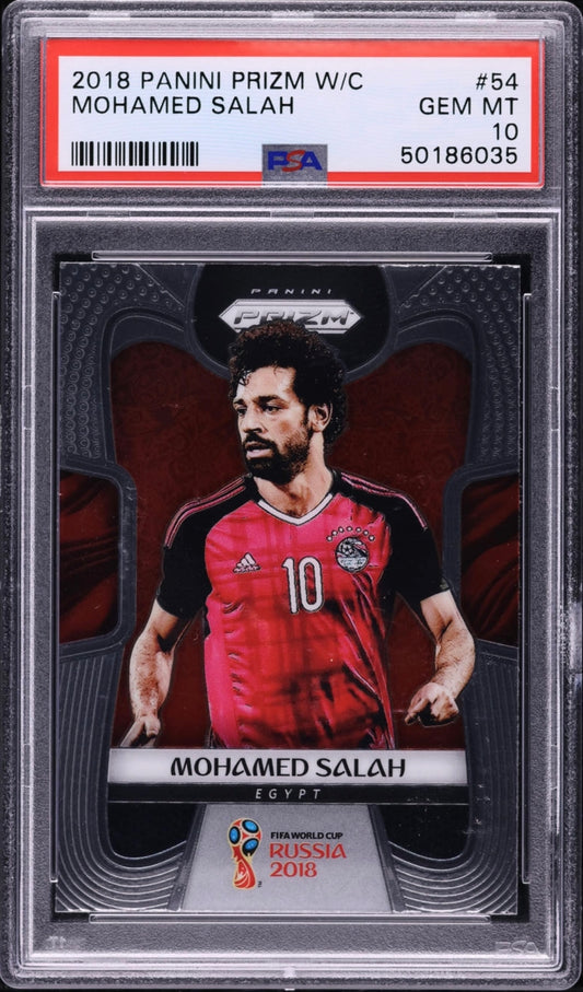 2018 Panini Prizm World Cup Mohamed Salah #54 PSA 10 Gem Mint(Serial 035)