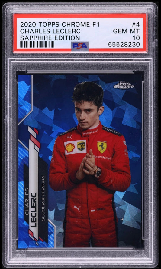 2020 Topps Chrome F1 Formula 1 Sapphire Edition Charles Leclerc #4 PSA 10 Gem Mint