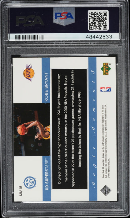2002 Upper Deck Superstars Magic Moments #MM15 Kobe Bryant PSA 10 Gem Mint