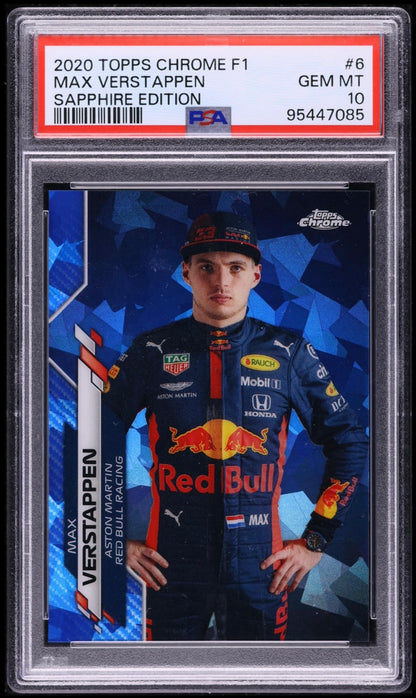 2020 Topps Chrome Formula 1 Sapphire Edition Max Verstappen #6 PSA 10 Gem Mint