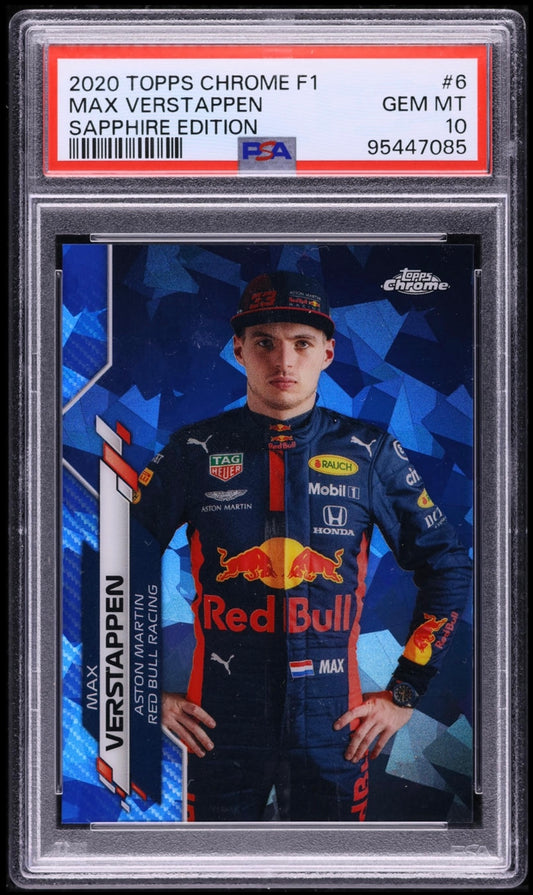 2020 Topps Chrome Formula 1 Sapphire Edition Max Verstappen #6 PSA 10 Gem Mint