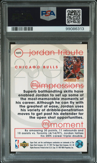 1996 Upper Deck Michael Jordan Tribute Impressions #MJ43 PSA 10 Gem Mint