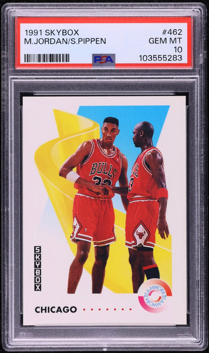 1991 Skybox #462 M.Jordan/S.Pippen PSA 10 Gem Mint