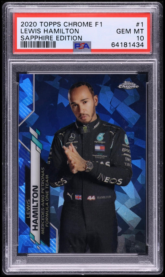 2020 Lewis Hamilton Topps Chrome F1 Formula 1 Sapphire Edition PSA 10 Gem Mint