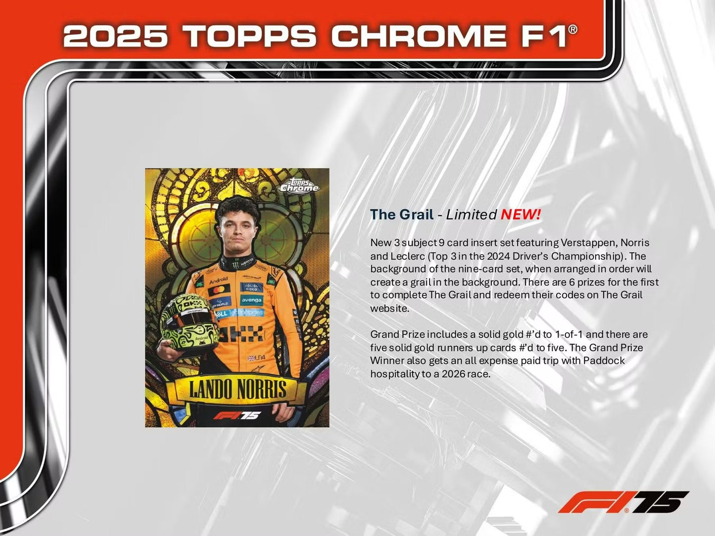 2025 Topps Chrome F1 Formula 1 Hobby Box 75th Anniversary (New Sealed)