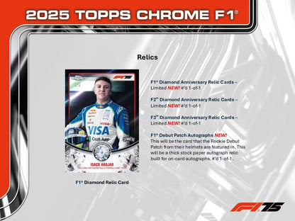 2025 Topps Chrome F1 Formula 1 Hobby Box 75th Anniversary (New Sealed)