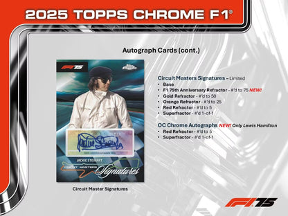 2025 Topps Chrome F1 Formula 1 Hobby Box 75th Anniversary (New Sealed)