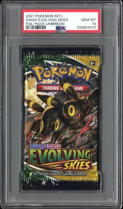 2021 Pokemon TCG Int'L Sword & Shield Evolving Skies Foil Pack Foil Pack-Umbreon PSA 10 Gem Mint
