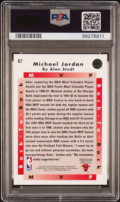 1992 Upper Deck Mvp Michael Jordan #67 PSA 10 Gem Mint