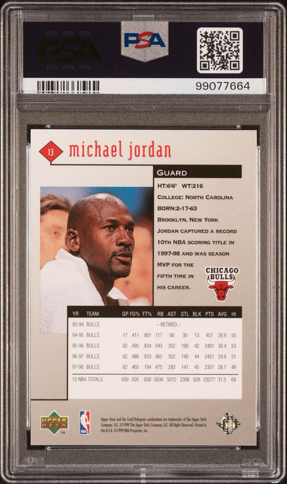 1998 Upper Deck Black Diamond Single Michael Jordan #13 PSA 10 Gem Mint