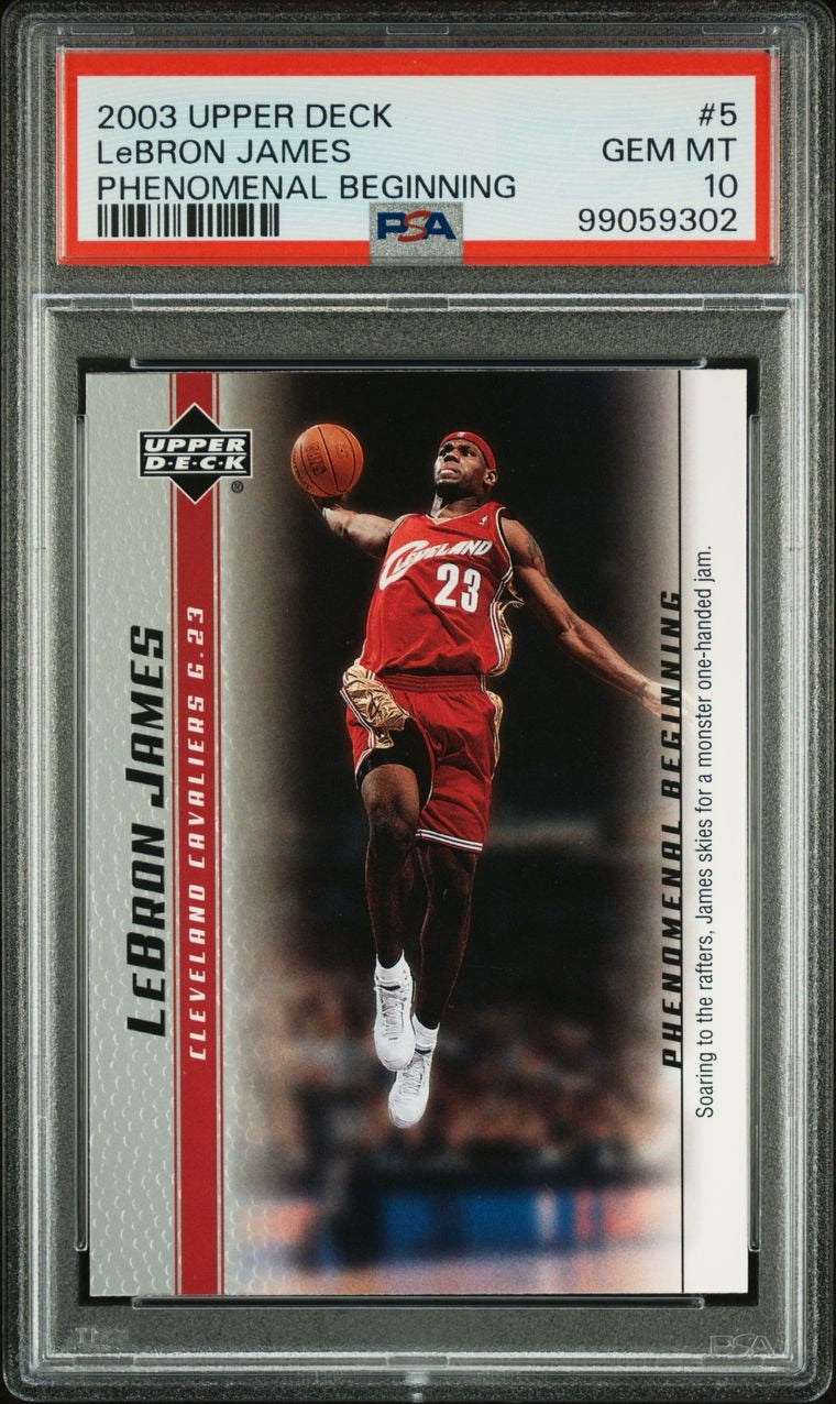 2003 Upper Deck Lebron James Phenomenal Beginnings Lebron James #5 Rookie PSA 10 Gem Mint