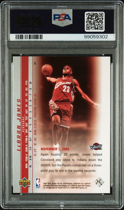 2003 Upper Deck Lebron James Phenomenal Beginnings Lebron James #5 Rookie PSA 10 Gem Mint