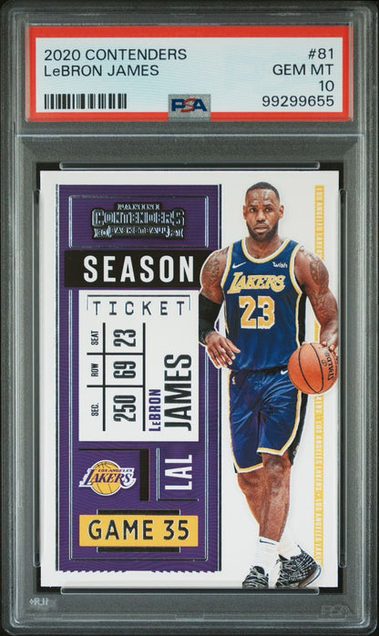 2020 Panini Contenders Ticket Lebron James #81 PSA 10 Gem Mint