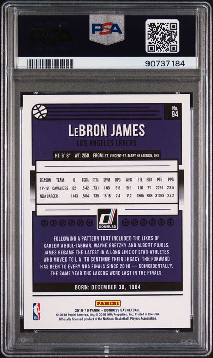 2018 Panini Donruss Lebron James #94 PSA 10 Gem Mint