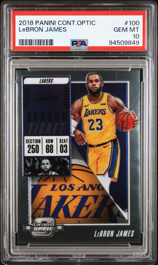 2018 Panini Contenders Ticket Optic Lebron James #100 PSA 10 Gem Mint