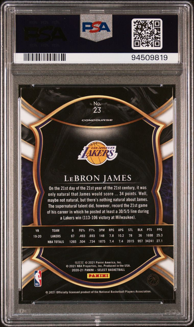 2020 Panini Select Blue Retail Lebron James #23 PSA 10 Gem Mint