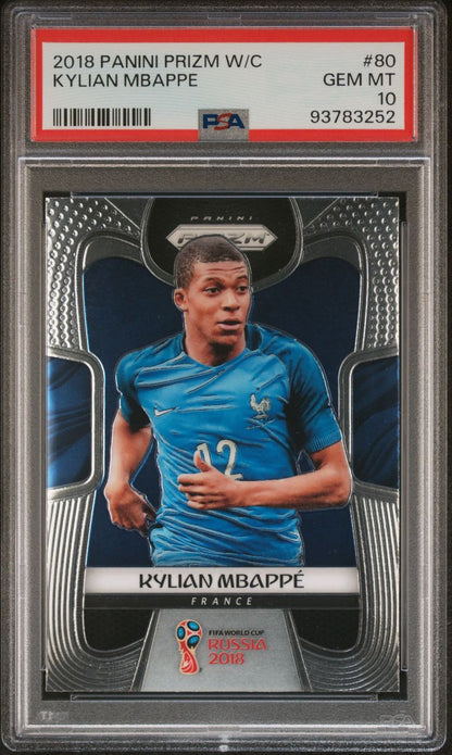 2018 Panini Prizm World Cup Kylian Mbappe #80 PSA 10 Gem Mint