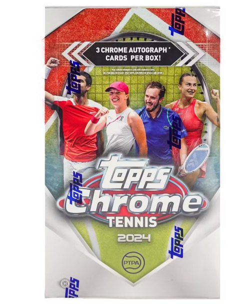 2024 Topps Chrome Tennis Hobby Box 3 Chrome Autograph Cards Per Box (New Sealed)