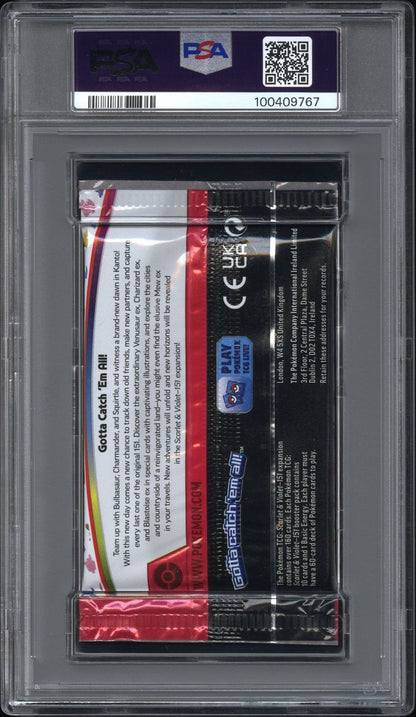 2023 Pokemon TCG Int'L Scarlet & Violet 151 Foil Pack Scarlet & Violet 151 PSA 10 Gem Mint