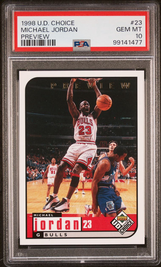 1998 Ud Choice Preview Michael Jordan #23 PSA 10 Gem Mint