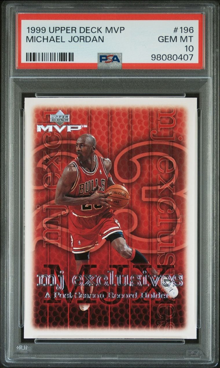 1999 Upper Deck Mvp Michael Jordan #196 PSA 10 Gem Mint