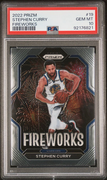 2022 Panini Prizm Fireworks Stephen Curry #19 PSA 10 Gem Mint