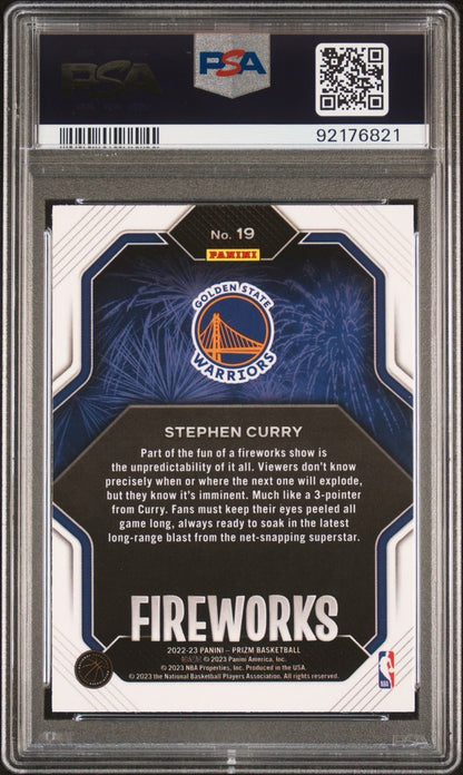 2022 Panini Prizm Fireworks Stephen Curry #19 PSA 10 Gem Mint