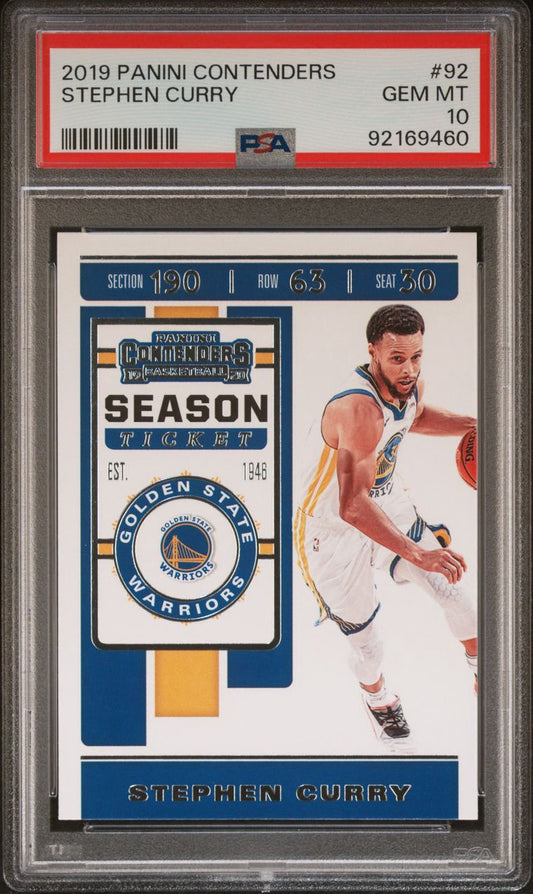 2019 Panini Contenders Stephen Curry #92 PSA 10 Gem Mint
