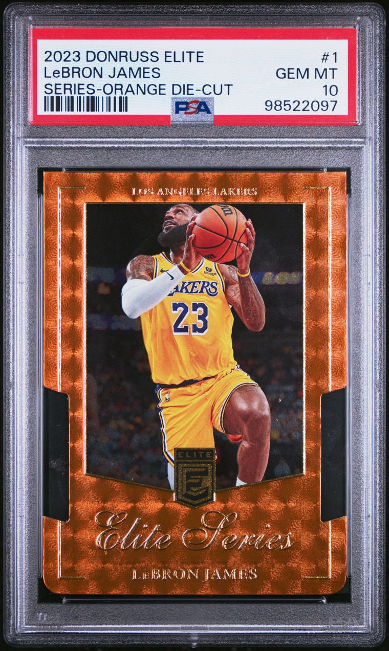 2023 Panini Donruss Elite Elite Series Series-Orange Die-Cut Lebron James #1 PSA 10 Gem Mint