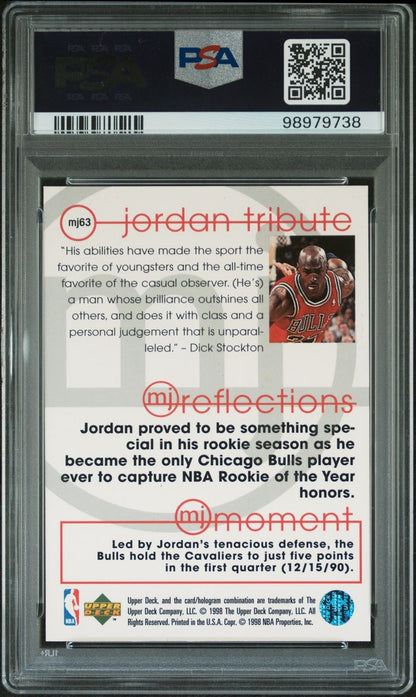 1998 Upper Deck Jordan Tribute MJ Reflections Michael Jordan #MJ63 PSA 10 Gem Mint