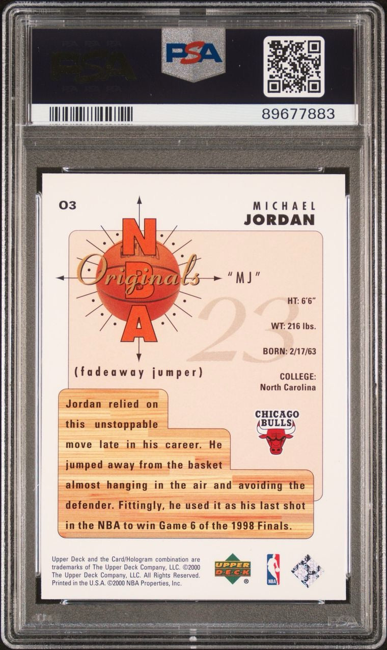 2000 Upper Deck Century Legends NBA Originals Michael Jordan #O3 PSA 10 Gem Mint