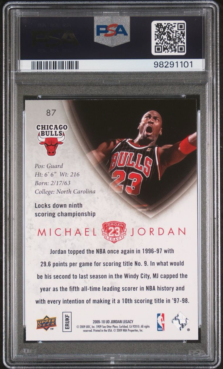 2009 Upper Deck Jordan Legacy Gold Michael Jordan #87 PSA 10 Gem Mint