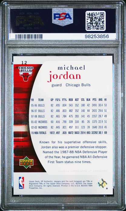 2005 Sp Authentic Michael Jordan #12 PSA 10 Gem Mint