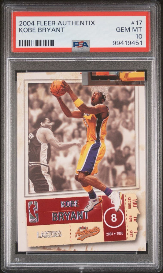 2004 Fleer Authentix Kobe Bryant #17 PSA 10 Gem Mint