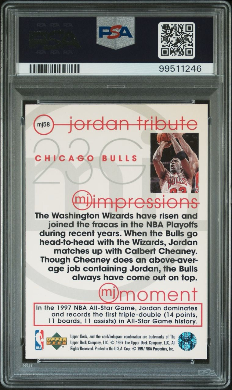 1996 Upper Deck Jordan Tribute MJ Impressions Michael Jordan #MJ58 PSA 10 Gem Mint
