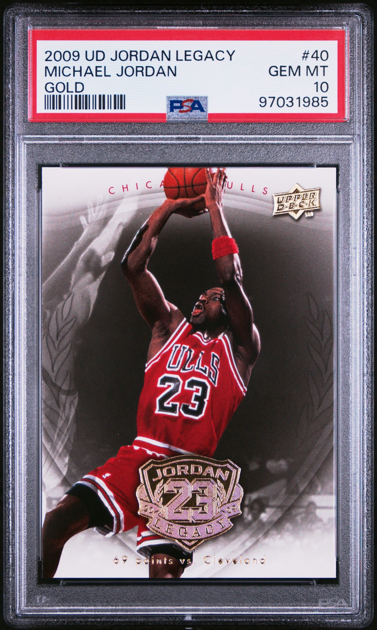 2009 Upper Deck Jordan Legacy Gold #40 Michael Jordan Gold PSA 10 Gem Mint